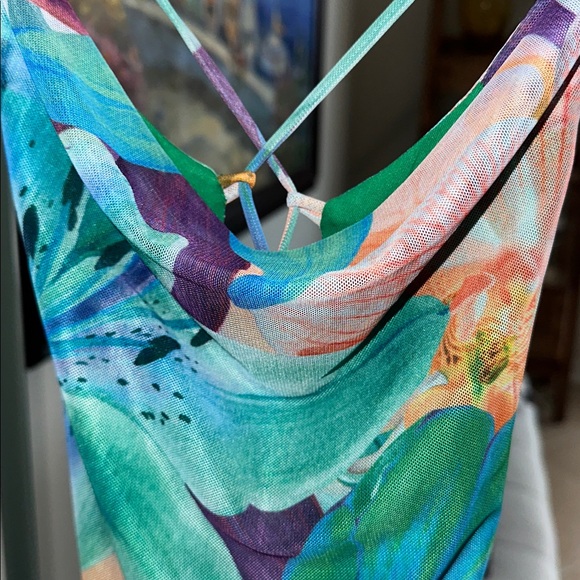 NEW NWT Hello Molly Every Flower Mesh Midi Dress Print - Picture 10 of 10